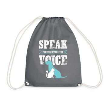 dog cat animal welfare - Drawstring Bag - grey - Front
