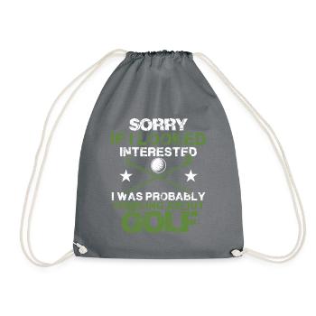 golf golfer - Drawstring Bag - grey - Front