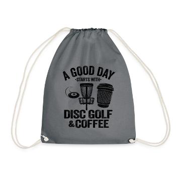 Café & Disc Golf Jour cadeau sort Disc Golfer - Sac de sport léger - gris - Devant