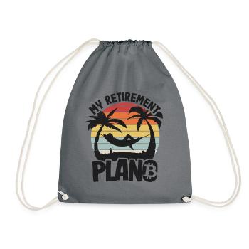 My Retirement Plan B Vintage Bitcoin Gift BTC - Drawstring Bag - grey - Front