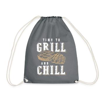 grill and chill - Turnbeutel - Grau - Vorne