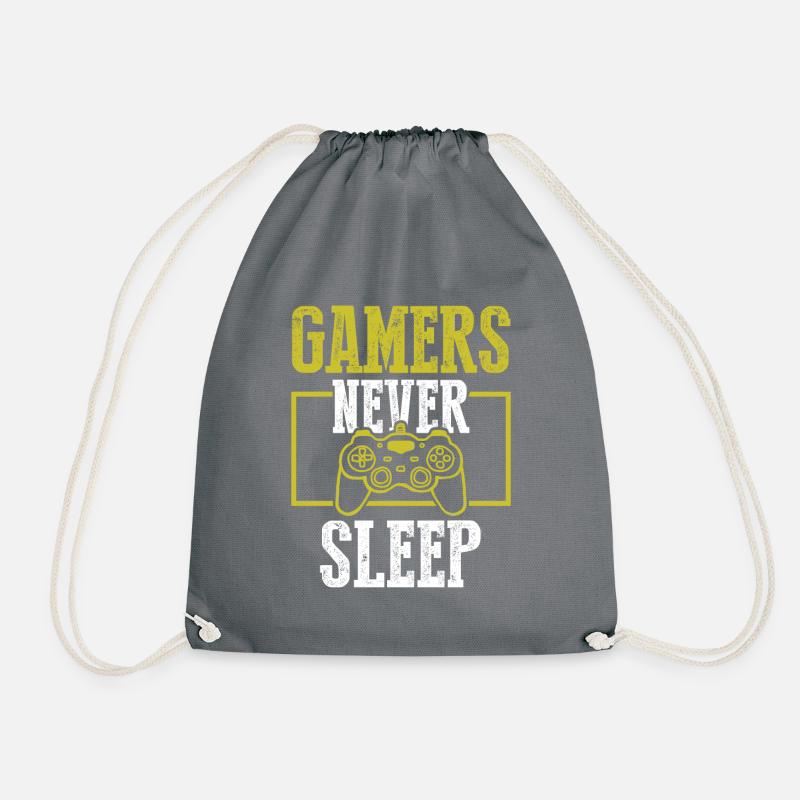 gamer schlafen nicht - Turnbeutel - Grau