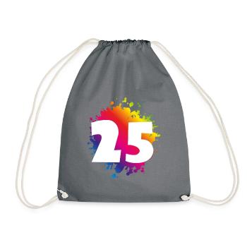 25 Zahl Klecks - Turnbeutel - Grau - Vorne