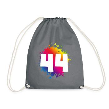 44 Zahl Klecks - Turnbeutel - Grau - Vorne