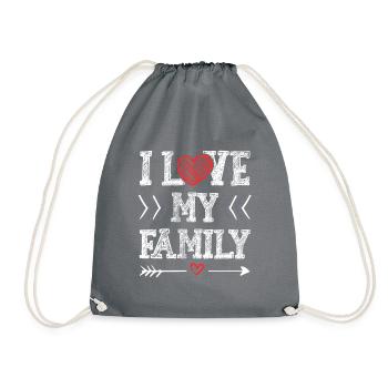 J’aime ma famille - Sac de sport léger - gris - Devant