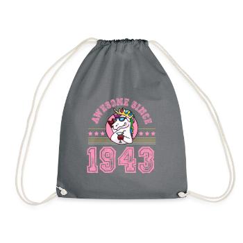 Awesome Unicorn (1943) - Drawstring Bag - grey - Front