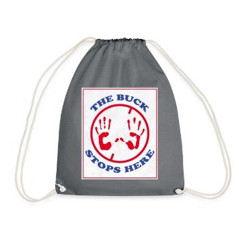 The buck stops here - Drawstring Bag - grey - Front