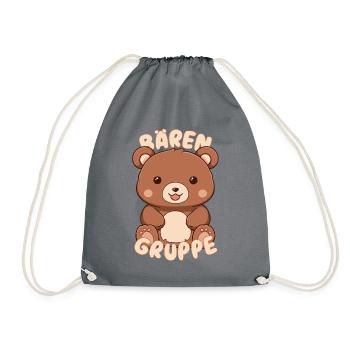 Süßes Bärengruppe Kindergarten Gruppentier - Turnbeutel - Grau - Vorne