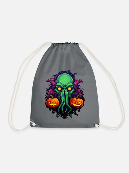 Halloween mit Cthulhu - Turnbeutel - Grau