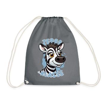 Süßes Zebraklasse Grundschule Klassentier Zebra - Turnbeutel - Grau - Vorne