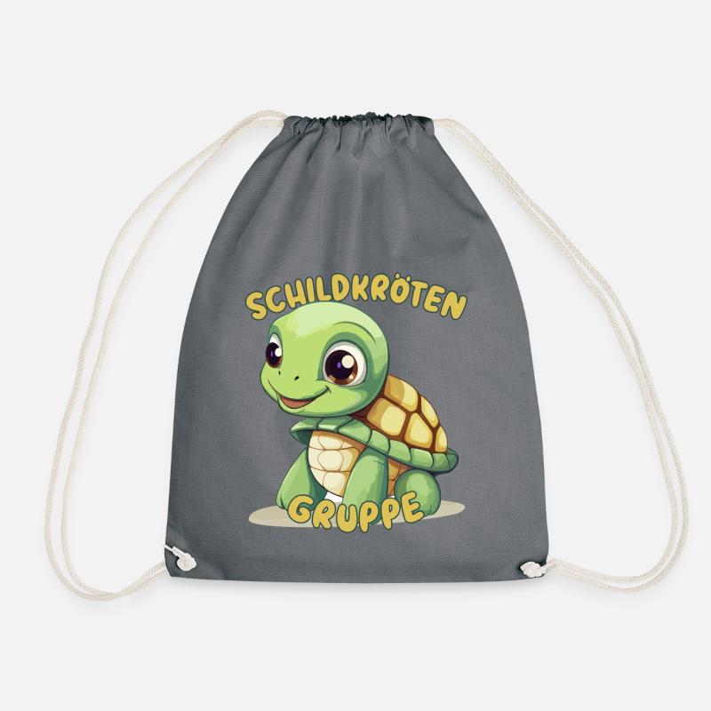 Süßes Schildkrötengruppe Kindergarten Gruppentier - Turnbeutel - Grau