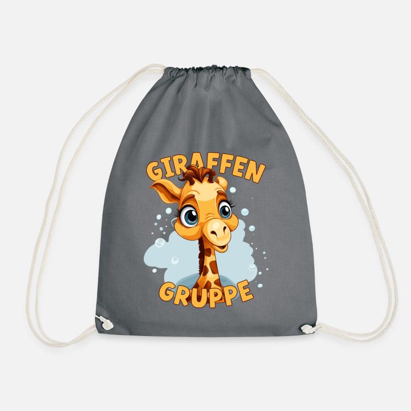 Comic Giraffengruppe Kindergarten Gruppentier - Turnbeutel - Grau