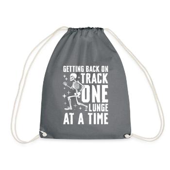 Back on track A lunge after the - Drawstring Bag - grey - Front