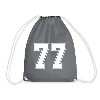 77 Zahl Trikot - Turnbeutel - Grau - Vorne