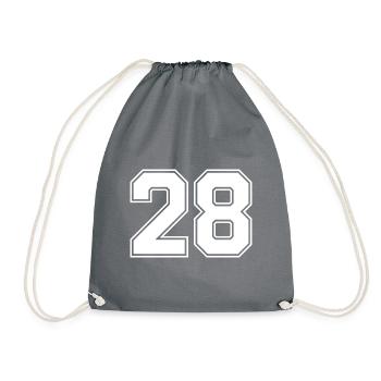 28 Number jersey - Drawstring Bag - grey - Front