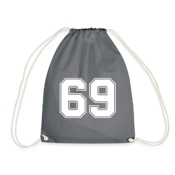 69 Zahl Trikot - Turnbeutel - Grau - Vorne
