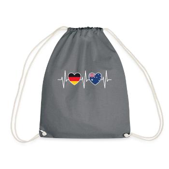 Heartbeat heartbeat Germany Australia w 1176 - Drawstring Bag - grey - Front