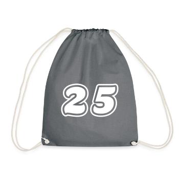 25 Zahl symbol - Turnbeutel - Grau - Vorne