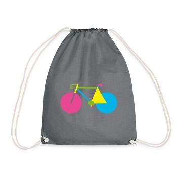 Bicycle art racing bike - Drawstring Bag - grey - Front
