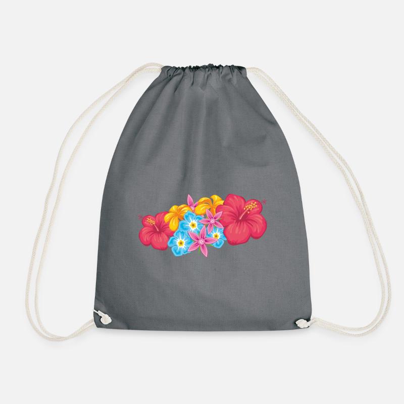 Flowers - Drawstring Bag - grey