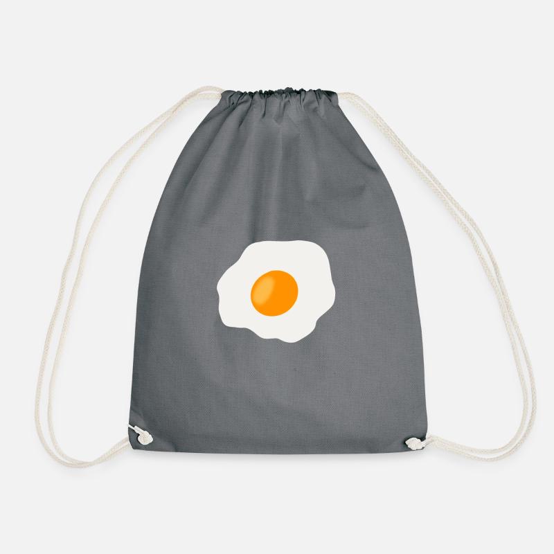 fried egg - Drawstring Bag - grey