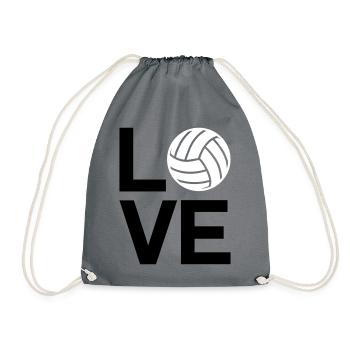 love volleyball - Drawstring Bag - grey - Front