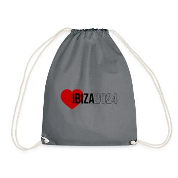 Ibiza 2024 Herz Urlaub - Turnbeutel - Grau - Vorne