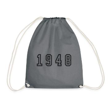 1948 Year Number - Drawstring Bag - grey - Front