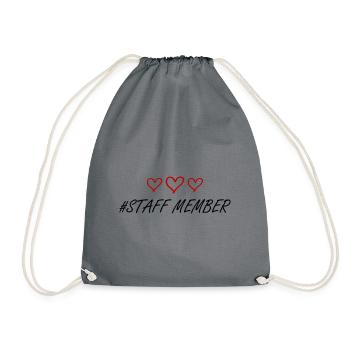 Staff Member Heart Love - Drawstring Bag - grey - Front