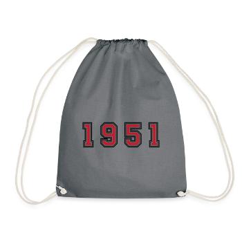 1951 year number - Drawstring Bag - grey - Front