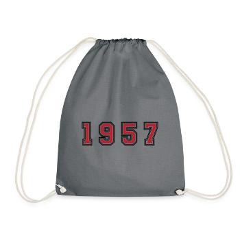 1957 year number - Drawstring Bag - grey - Front