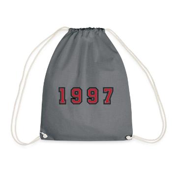 1997 Jahr Zahl - Turnbeutel - Grau - Vorne