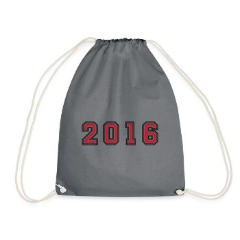 2016 year number - Drawstring Bag - grey - Front
