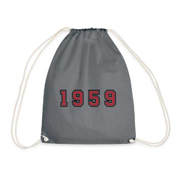 1959 year number - Drawstring Bag - grey - Front