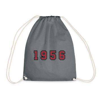 1956 year number - Drawstring Bag - grey - Front
