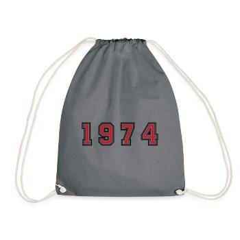 1974 year number - Drawstring Bag - grey - Front