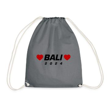 Bali 2024 Heart - Drawstring Bag - grey - Front