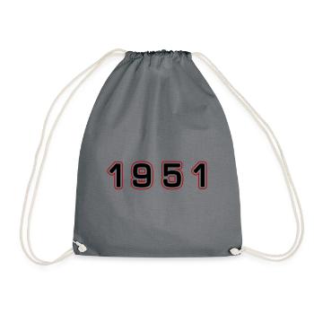 1951 Year Number - Drawstring Bag - grey - Front