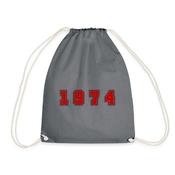 1974 Year Number - Drawstring Bag - grey - Front