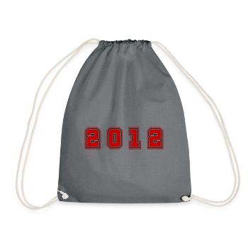 2012 Year Number - Drawstring Bag - grey - Front