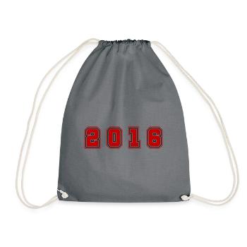 2016 Year Number - Drawstring Bag - grey - Front