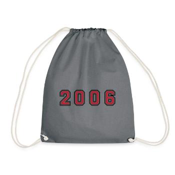 2006 year number - Drawstring Bag - grey - Front