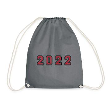 2022 year number - Drawstring Bag - grey - Front