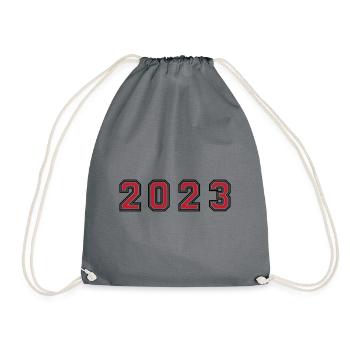 2023 Jahr Zahl - Turnbeutel - Grau - Vorne