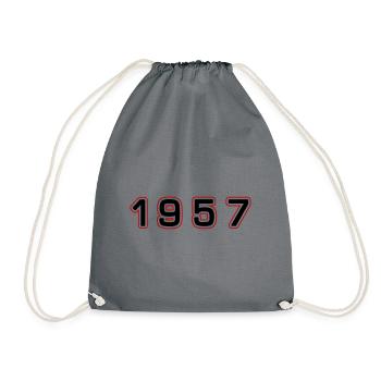 1957 Year Number - Drawstring Bag - grey - Front