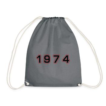 1974 Year Number - Drawstring Bag - grey - Front
