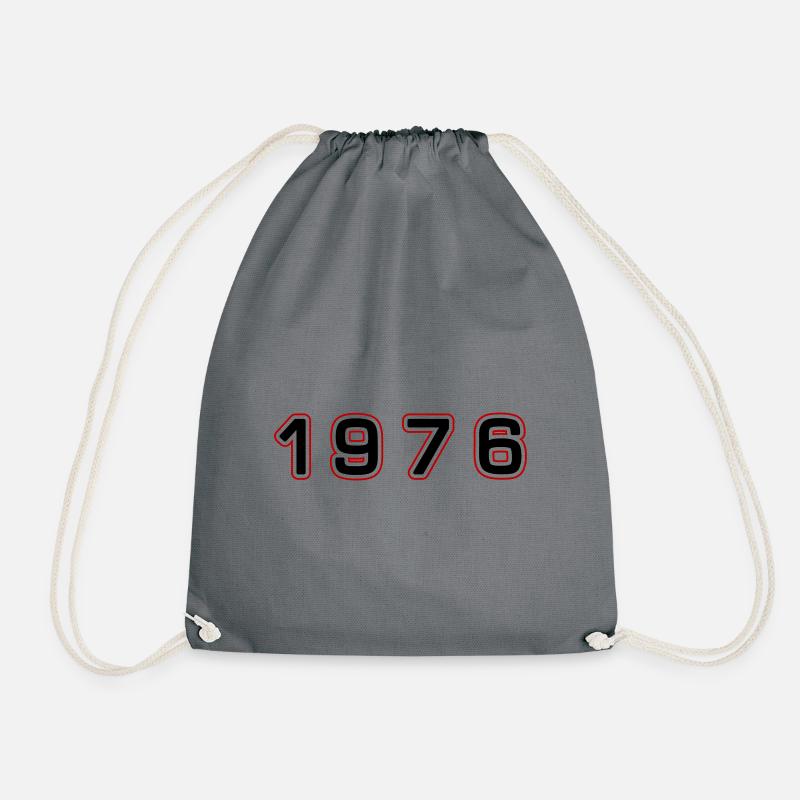 1976 Jahr Zahl - Turnbeutel - Grau