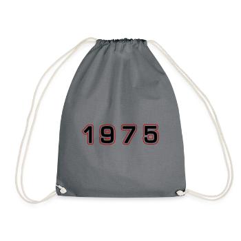 1975 Jahr Zahl - Turnbeutel - Grau - Vorne