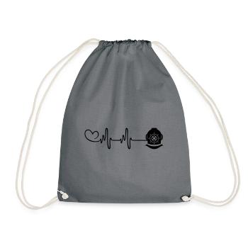 Apnea Diving Pulse Heart - Drawstring Bag - grey - Front
