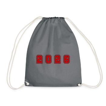 2026 Year Number - Drawstring Bag - grey - Front